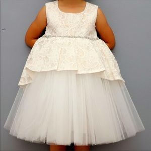 Tulle and taffeta high low  formal dress